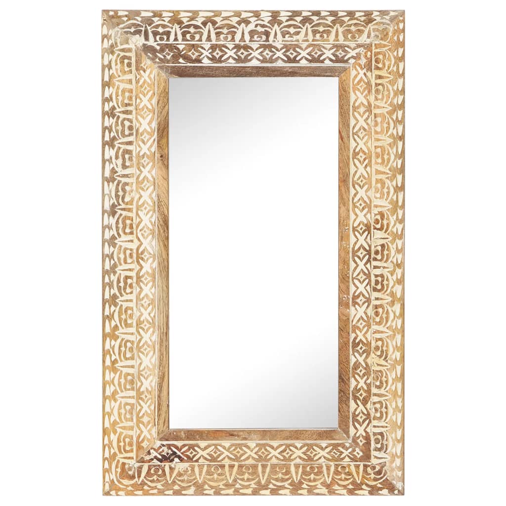 Vidaxl Mirror Hand -Cut 80x50x2.6 cm Wood de mangue solide