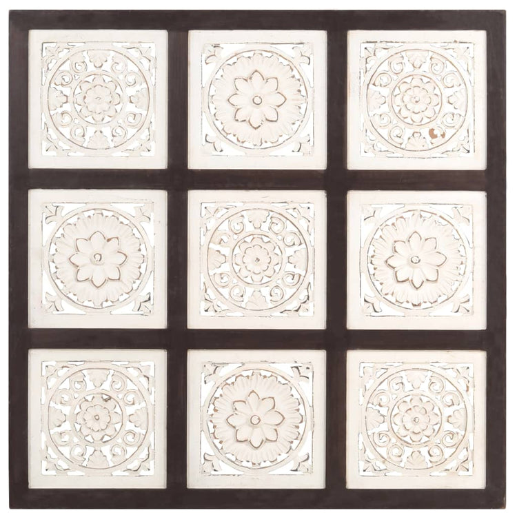Panneau mural Vidaxl Hands-60x60x1,5 cm MDF marron et blanc
