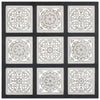 Panneau mural Vidaxl - CUT 60x60x1,5 cm MDF noir et blanc