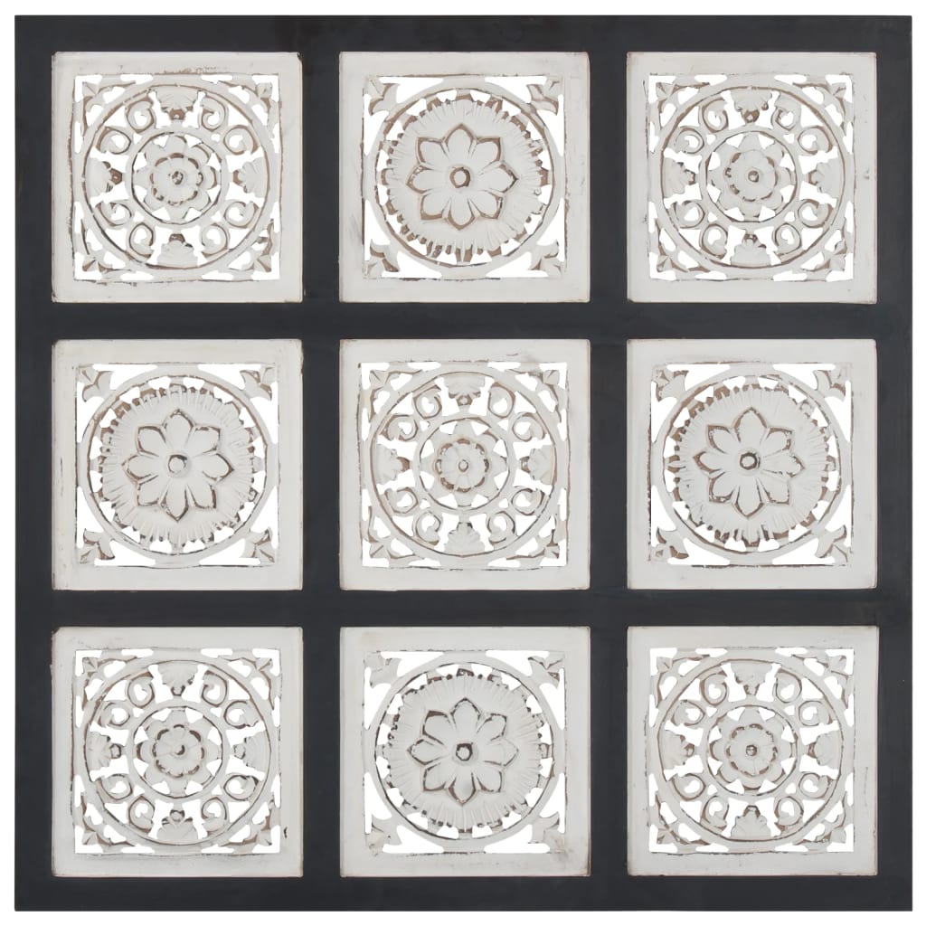 Panneau mural Vidaxl - CUT 60x60x1,5 cm MDF noir et blanc