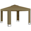 Tonnelle Vidaxx à double toit 180 g m² 3x3x2,7 m taupe