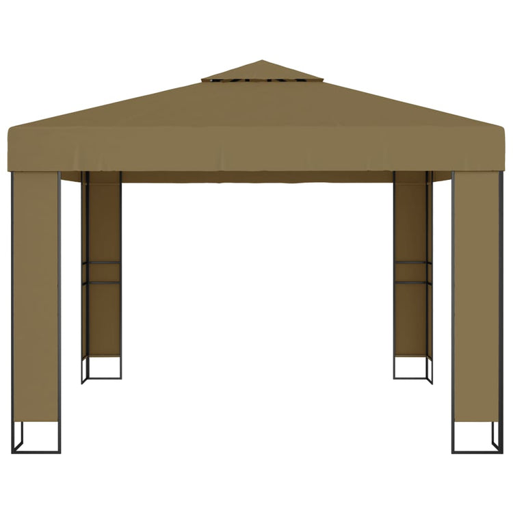 Tonnelle Vidaxx à double toit 180 g m² 3x3x2,7 m taupe