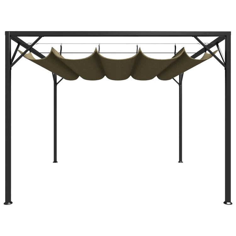 Vidaxl Garden Practice avec toit extensible 180 g m² 3x3 m taupe
