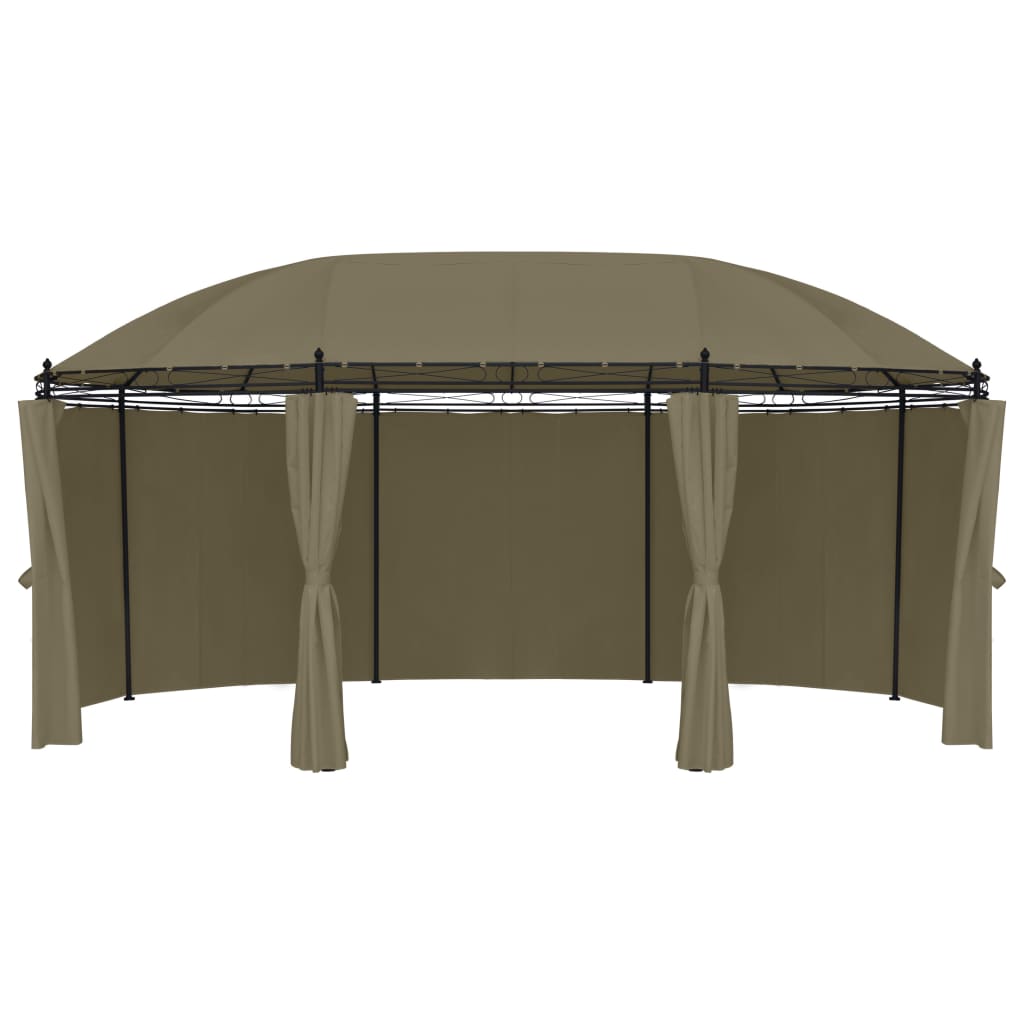 Arbor vidaxl avec rideaux 180 g m² 520x349x255 cm taupe