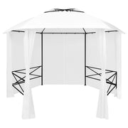 Vidaxl Garden Pavilion avec rideaux 180 g m² 360x312x265 cm blanc - afbeelding 1