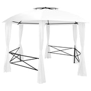 Vidaxl Garden Pavilion avec rideaux 180 g m² 360x312x265 cm blanc - afbeelding 2