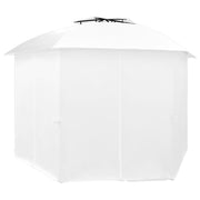 Vidaxl Garden Pavilion avec rideaux 180 g m² 360x312x265 cm blanc - afbeelding 3