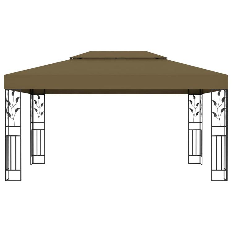 Arbor vidaxl avec toit double 180 g m² 3x4 m taupe