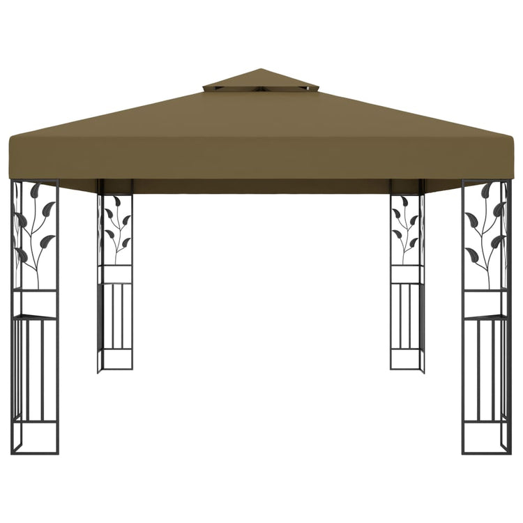 Arbor vidaxl avec toit double 180 g m² 3x4 m taupe