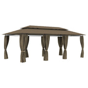 Arbor vidaxl avec rideaux 180 g m² 600x298x270 cm taupe - afbeelding 1