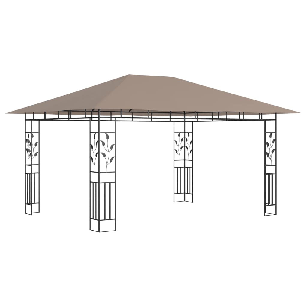 Vidaxl Arbor avec moustique net 180 g m² 4x3x2,73 m taupe