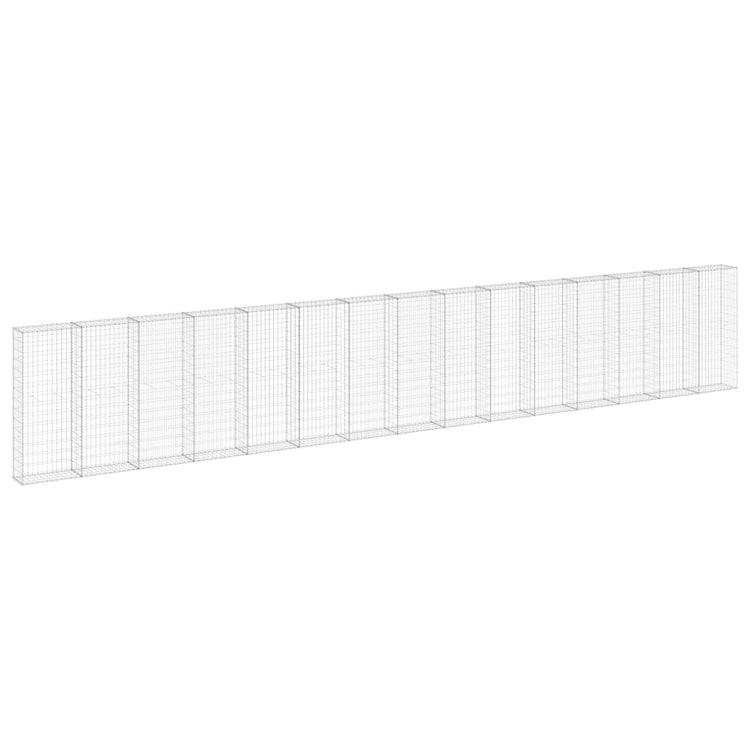Mur Vidaxl Schanskorf avec couvercles 900x30x150 cm en acier galvanisé