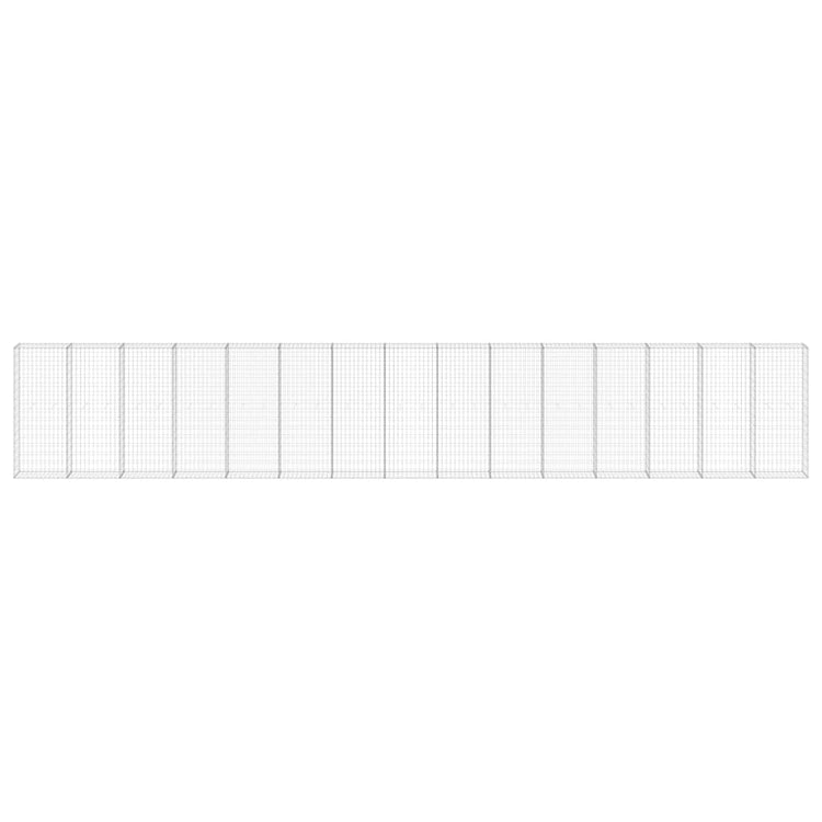 Mur Vidaxl Schanskorf avec couvercles 900x30x150 cm en acier galvanisé