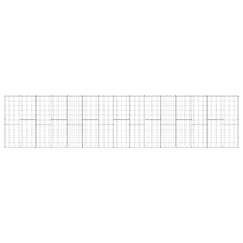 Mur Vidaxl Schanskorf avec couvercles 900x30x200 cm en acier galvanisé