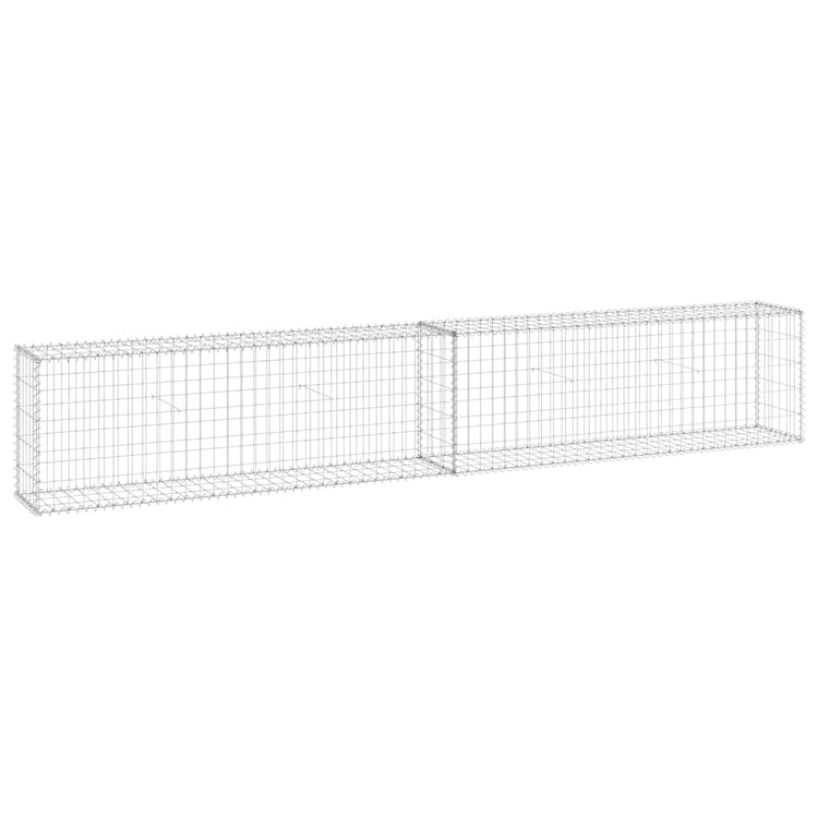 Mur Vidaxl Schanskorf avec couvercles 300x30x50 cm en acier galvanisé