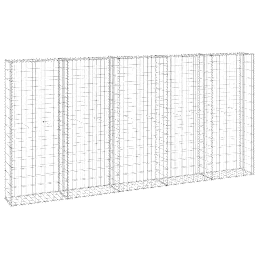 Mur de schanskorf Vidaxl avec couvercles 300x30x150 cm en acier galvanisé