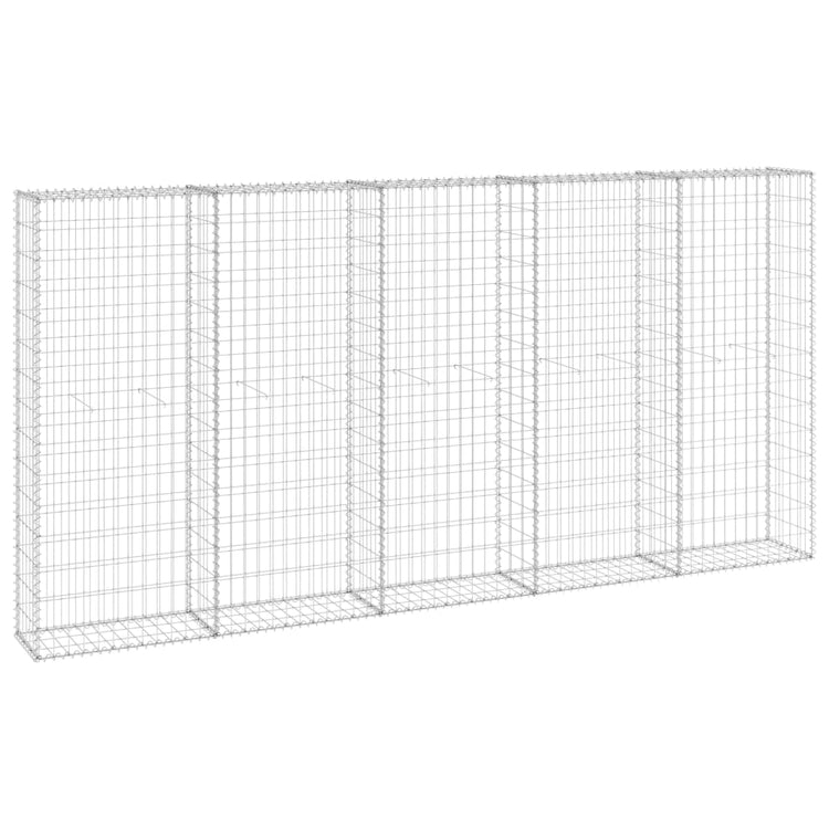 Mur de schanskorf Vidaxl avec couvercles 300x30x150 cm en acier galvanisé