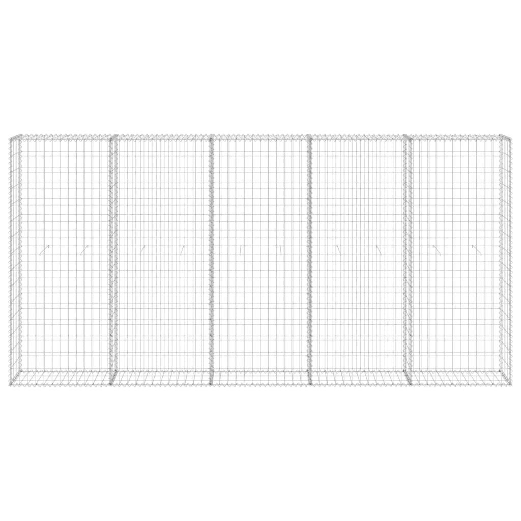 Mur de schanskorf Vidaxl avec couvercles 300x30x150 cm en acier galvanisé