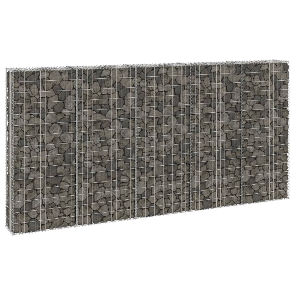 Mur de schanskorf Vidaxl avec couvercles 300x30x150 cm en acier galvanisé