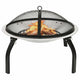 Vidaxl Fire Bowl et barbecue 2-en-1 avec poker 56x56x49 cm en acier inoxydable