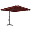 Parasol vidaxl avec poteau en acier 250x250x230 cm Bordeaux rouge