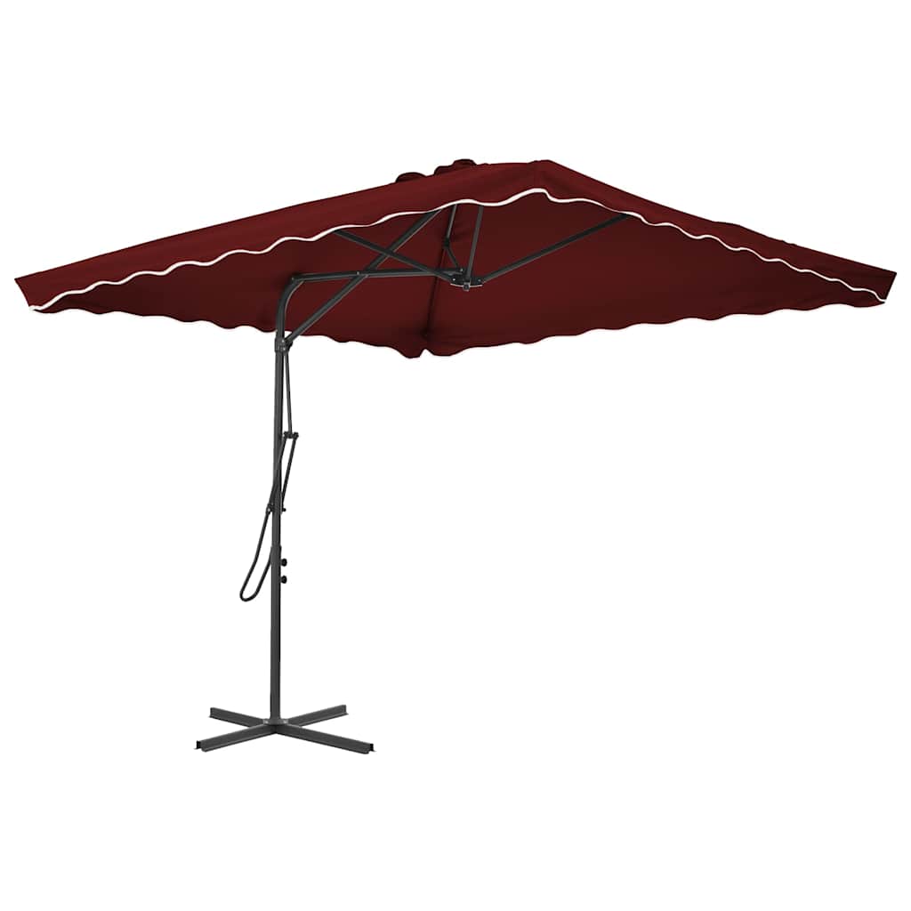 Parasol vidaxl avec poteau en acier 250x250x230 cm Bordeaux rouge