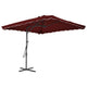 Parasol vidaxl avec poteau en acier 250x250x230 cm Bordeaux rouge