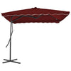 Parasol vidaxl avec poteau en acier 250x250x230 cm Bordeaux rouge