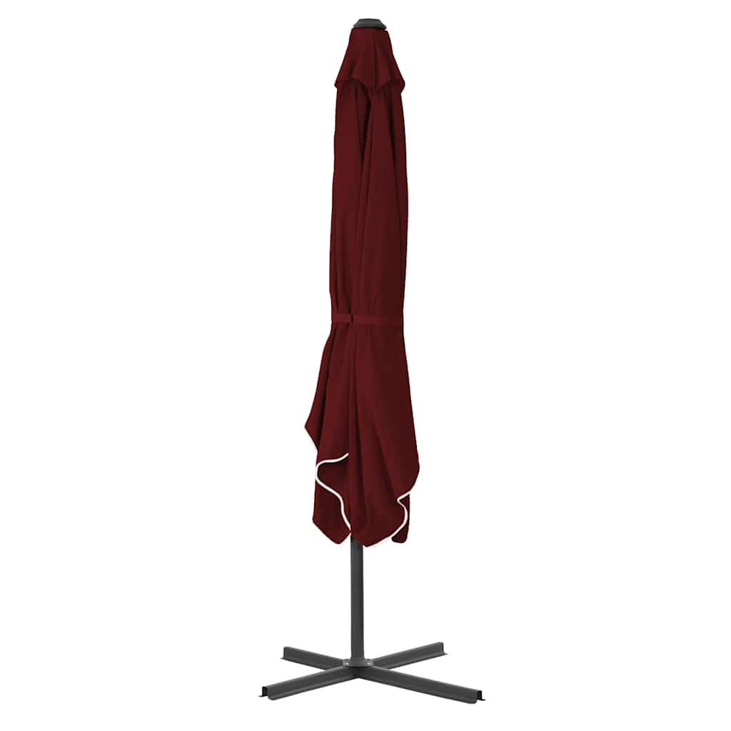 Parasol vidaxl avec poteau en acier 250x250x230 cm Bordeaux rouge