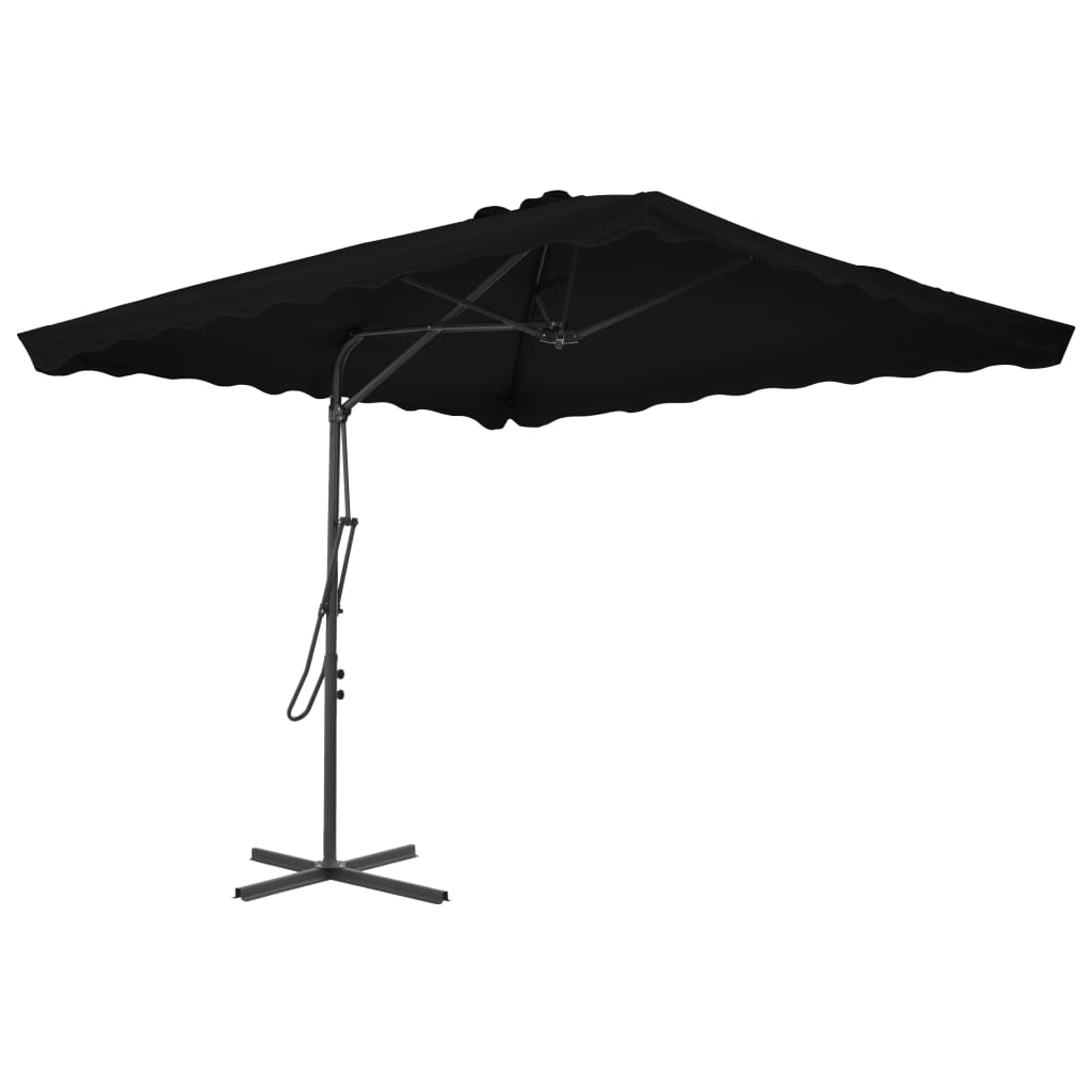 Parasol vidaxl avec poteau en acier 250x250x230 cm noir
