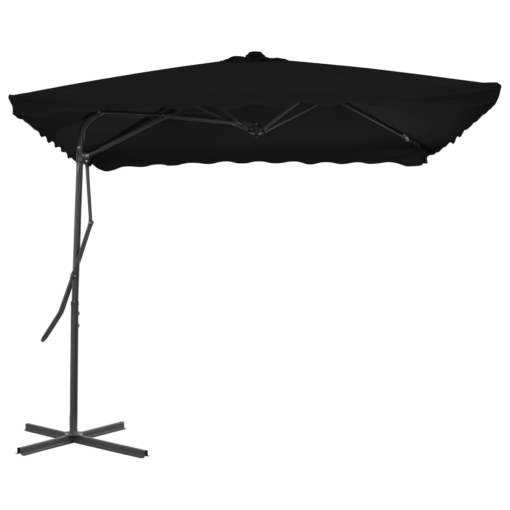 Parasol vidaxl avec poteau en acier 250x250x230 cm noir