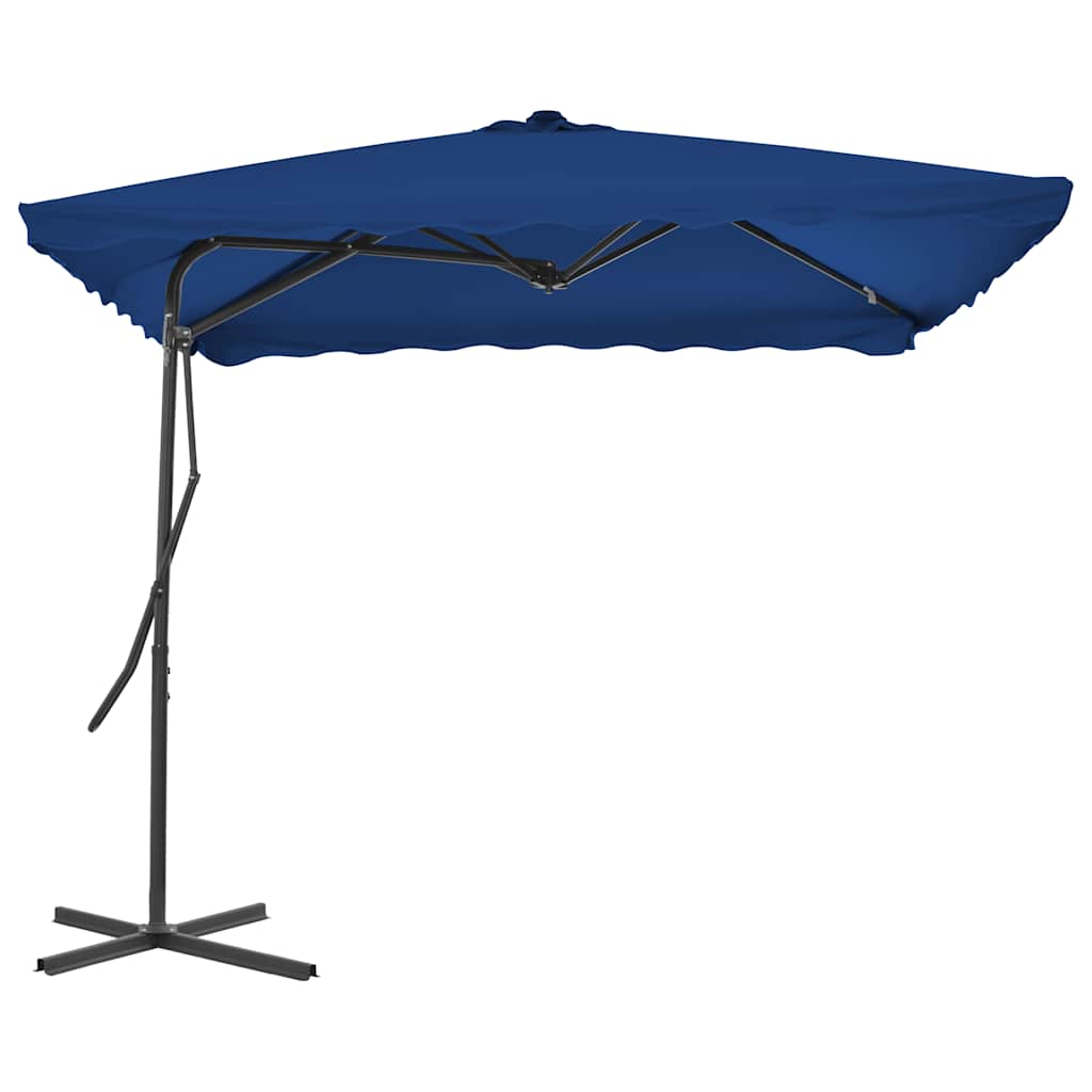 Parasol vidaxl avec poteau en acier 250x250x230 cm bleu
