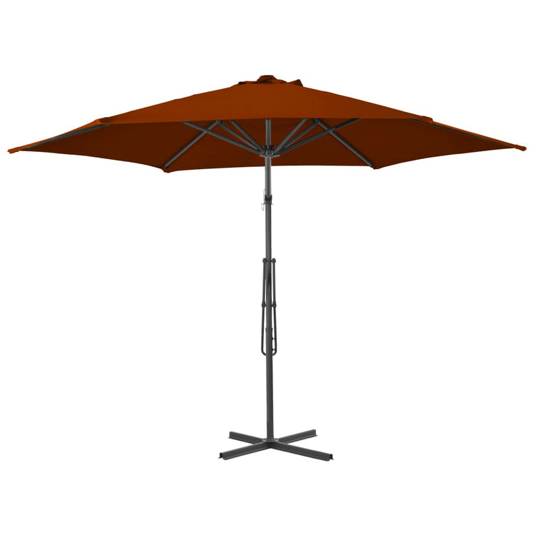 Vidaxl parasol avec poteau en acier 300x230 cm en terre cuite -colored