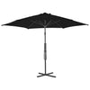 Parasol vidaxl avec poteau en acier 300x230 cm noir