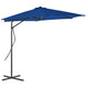 Parasol vidaxl avec poteau en acier 300x230 cm bleu
