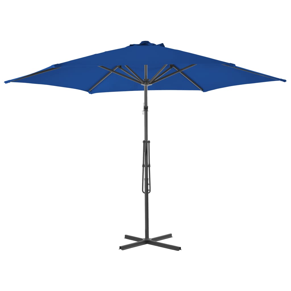 Parasol vidaxl avec poteau en acier 300x230 cm bleu