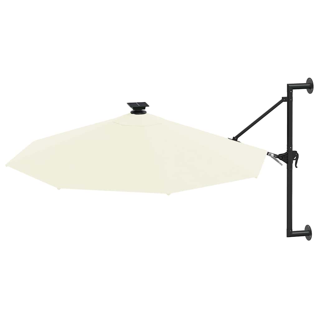 Parasol mural vidaxl avec LEDS 300 cm sable -colored