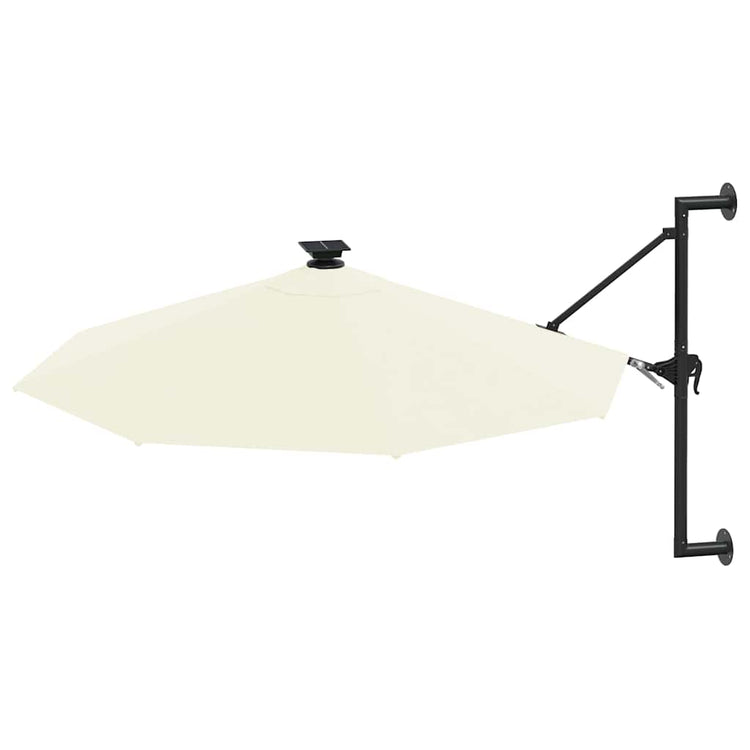 Parasol mural vidaxl avec LEDS 300 cm sable -colored