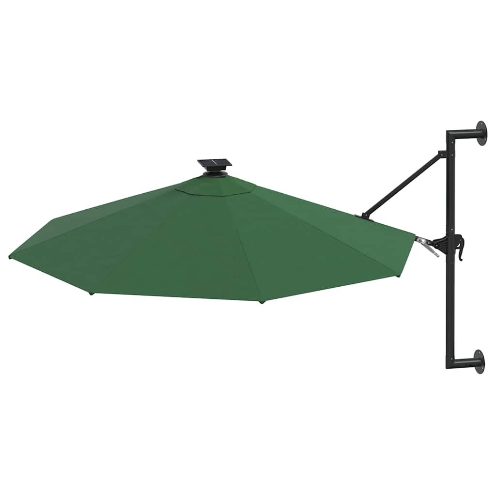 Parasol mural vidaxl avec LEDS 300 cm vert