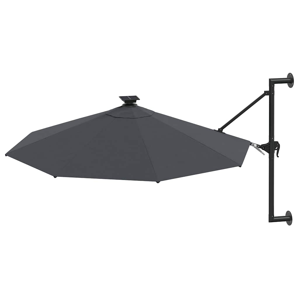 Parasol mural vidaxl avec LEDS 300 cm anthracite -colored