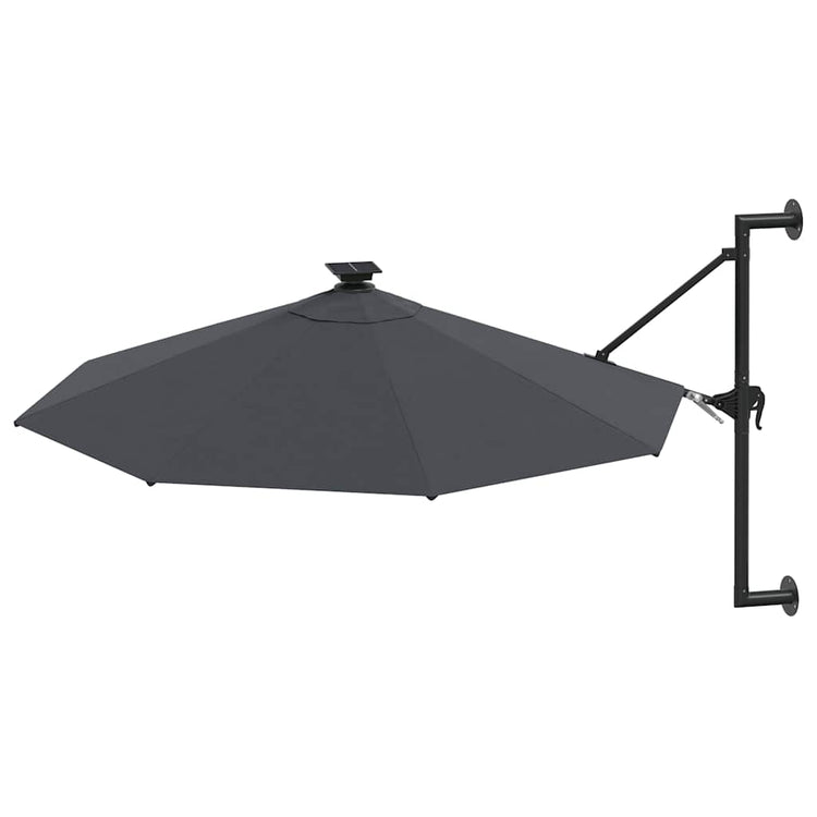 Parasol mural vidaxl avec LEDS 300 cm anthracite -colored