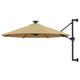 Parasol mural vidaxl avec LEDS 300 cm taupe