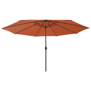 Parasol vidaxl avec éclairage à LED Polaire en métal 400 cm Couleur en terre cuite - afbeelding 1