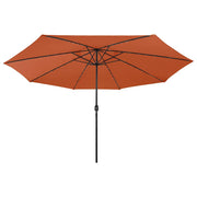 Parasol vidaxl avec éclairage à LED Polaire en métal 400 cm Couleur en terre cuite - afbeelding 3