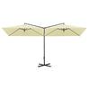 Vidaxl parasol double avec poteau en acier 600x300 cm sable -colored