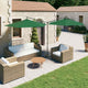 Vidaxl parasol double avec poteau en acier 600 cm vert