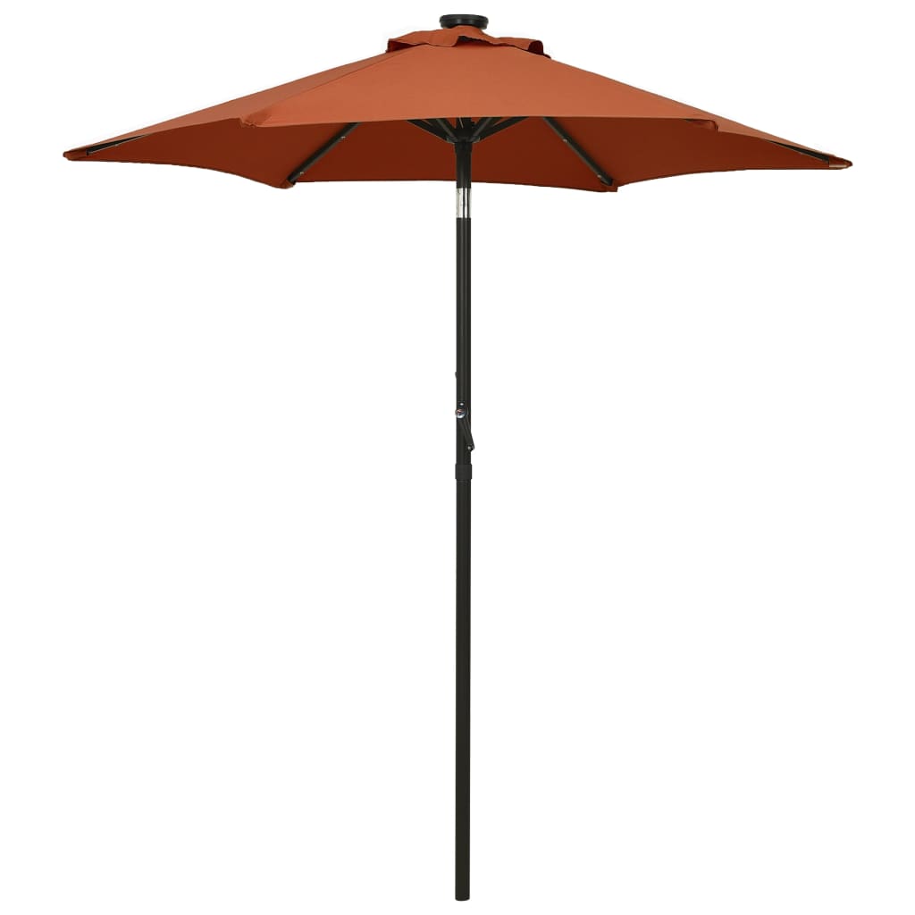 Vidaxl Parasol avec éclairage LED 200x211 cm en terre cuite en aluminium