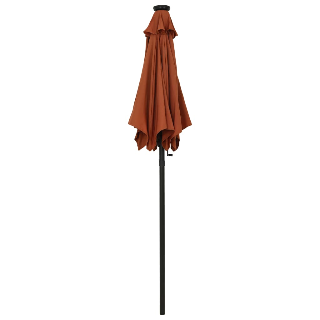 Vidaxl Parasol avec éclairage LED 200x211 cm en terre cuite en aluminium
