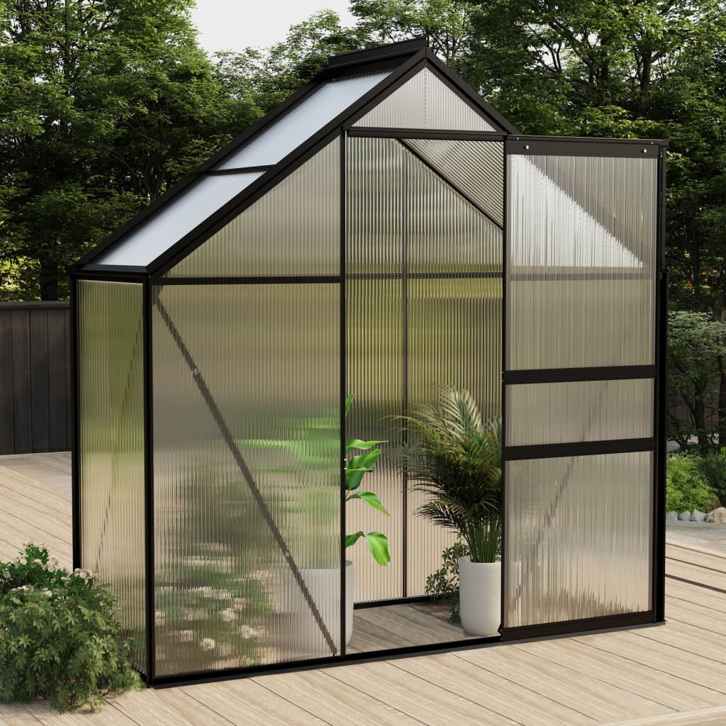 Vidaxl tuinkas 1,33 m² anthracite en aluminium -colore