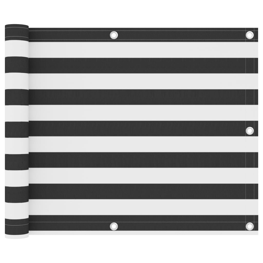 Écran de balcon Vidaxl 75x600 cm Oxford tissu anthracite et blanc